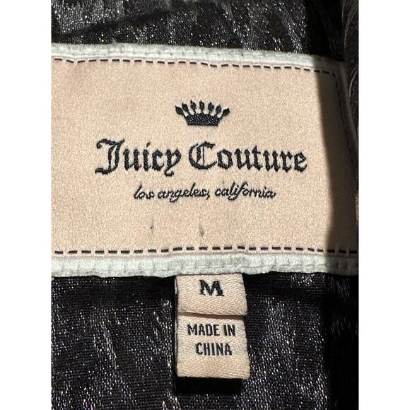 JUICY COUTURE WOMENS BLACK MEDIUM METALLIC LEOPARD PUFFER VEST ORG. $218 - Picture 7 of 13